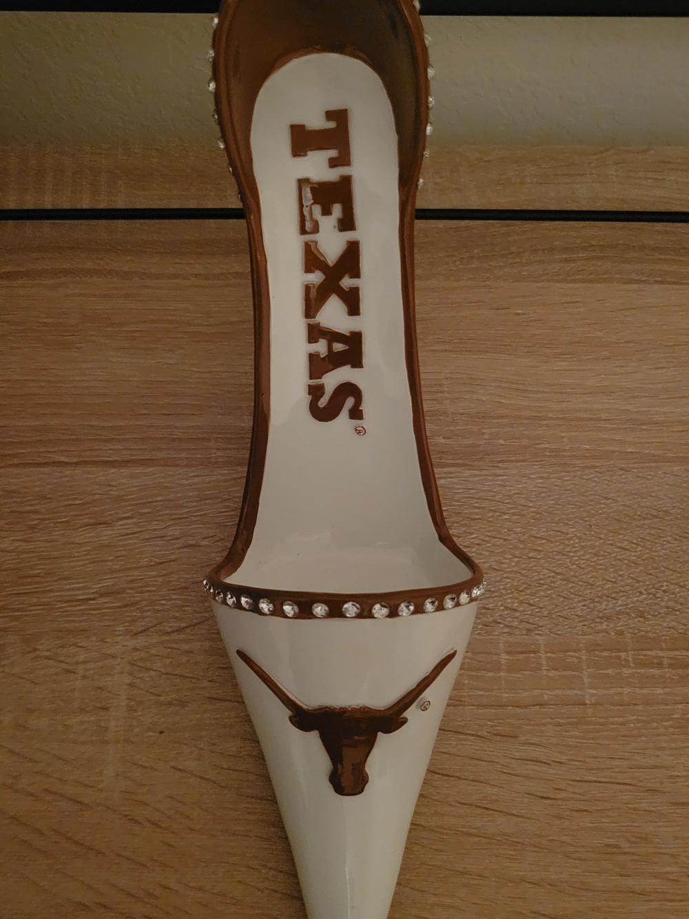 UT Texas Longhorns Rhinestone High Heel Shoe Wine Holder